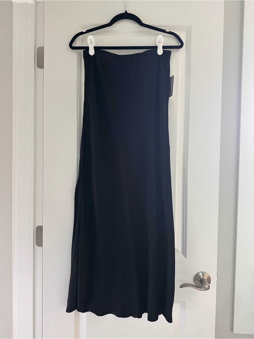 Anthropologie Black Maxi Slip Skirt